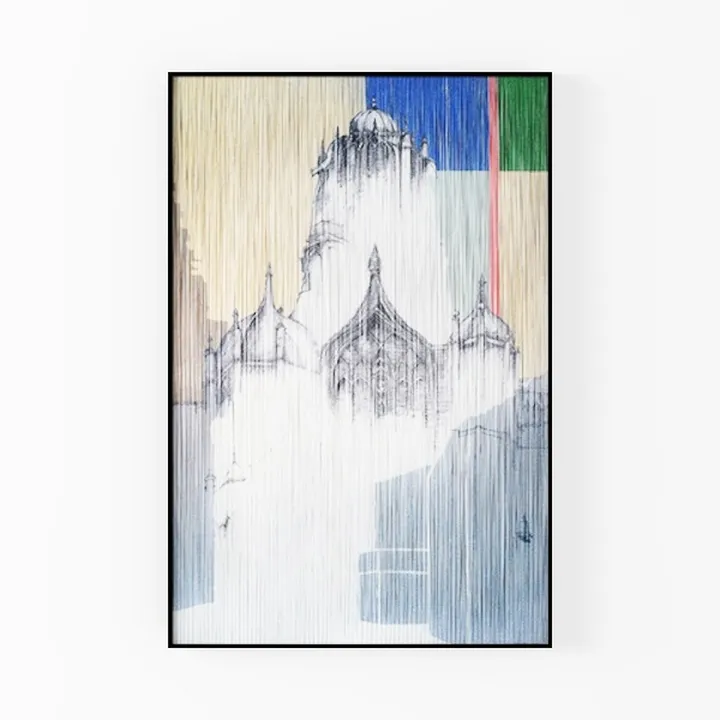 Minimalist Vintage Gothic Architecture Wall Art Print 3D Model