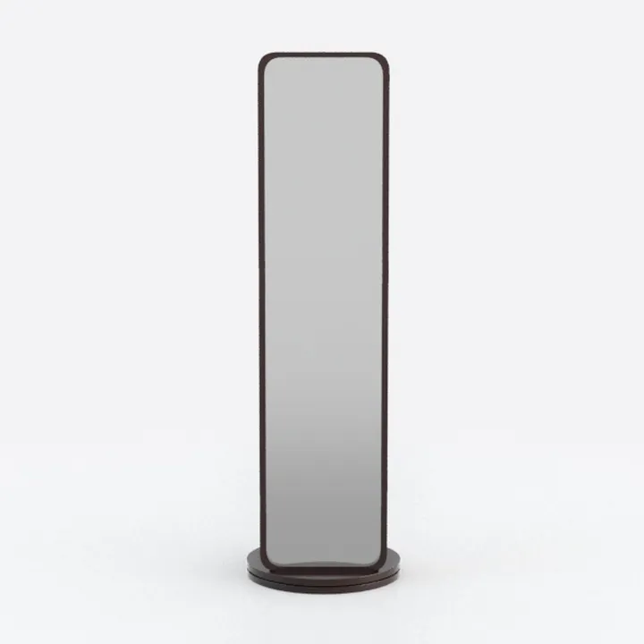 Minimalist Dark Wood Freestanding Full Length Floor Mirror 3D Model
