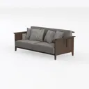 GIA Convertible Futon Sofa Bed, Comfy Loveseat Sle Left 45 Degree View