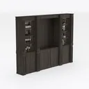 BELLEZE Sideboard Buffet Cabinet, Modern Wood Right 45 Degree View