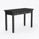 Minimalist Black Solid Wood 3 Drawer Console Table 3D Model Right 45 Degree View