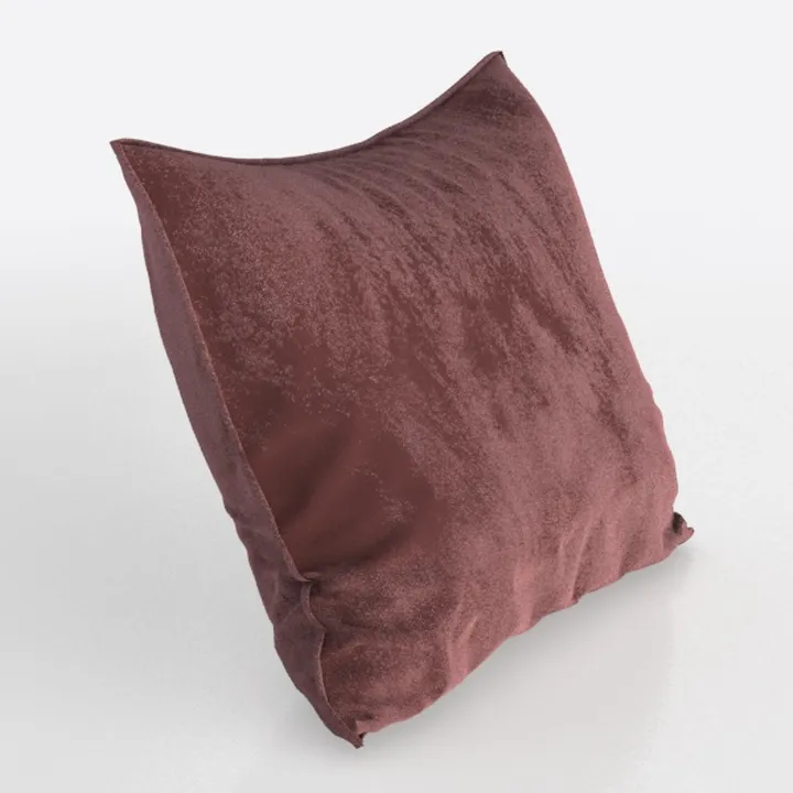 Velvet Square Throw Pillow Decorative Home Accessory 3D Model