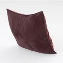 Velvet Square Throw Pillow Decorative Home Accessory 3D Model Right 45 Degree View
