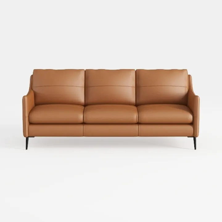 63" Faux Leather Loveseat Sofa, Mid-Century