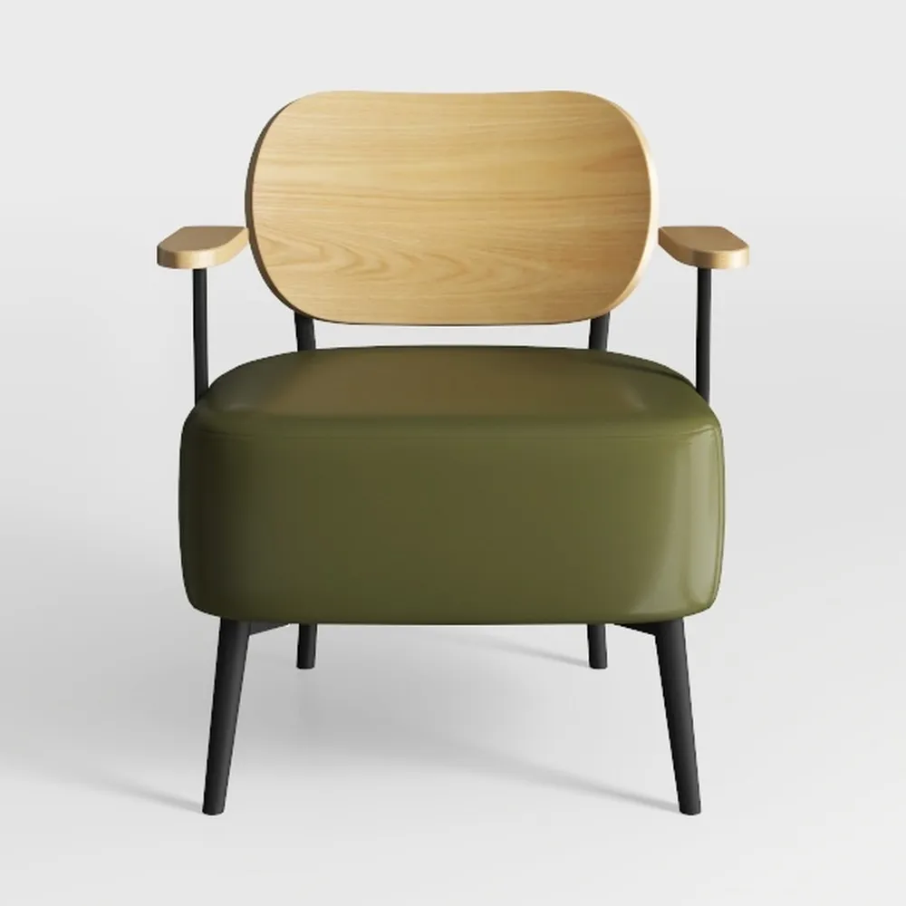 Modern Barrel Accent Chair, Chenille Fabric