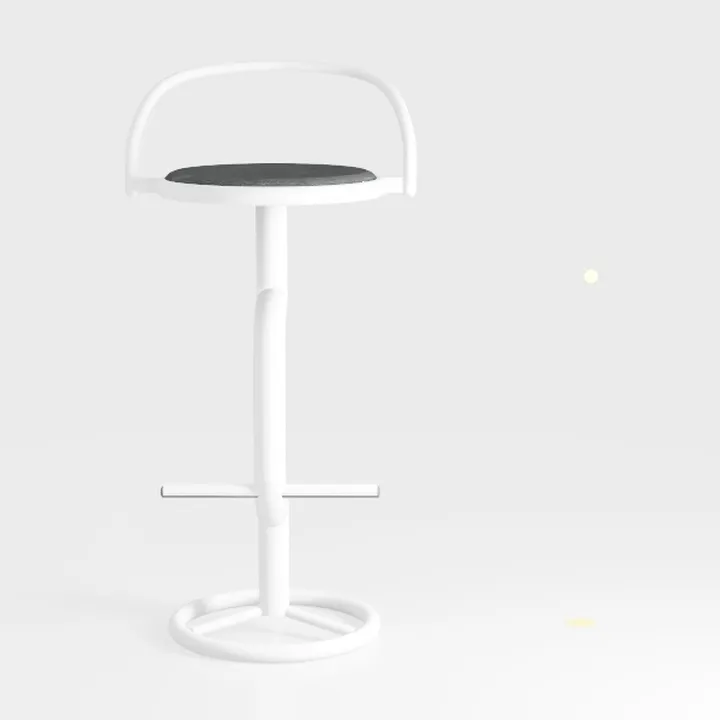 Vinyl Rounded Back Adjustable Height Barstool with