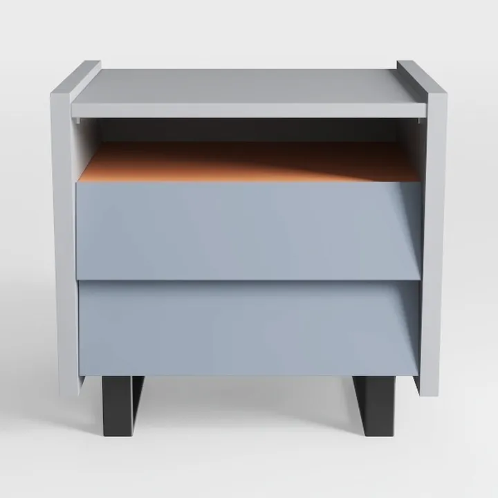 Nightstand End Table with One Open Shelf 19.7"