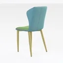 Minimalist Fabric Upholstered Dining Chair with Solid Wood Legs 3D Model Right 45 Degree View