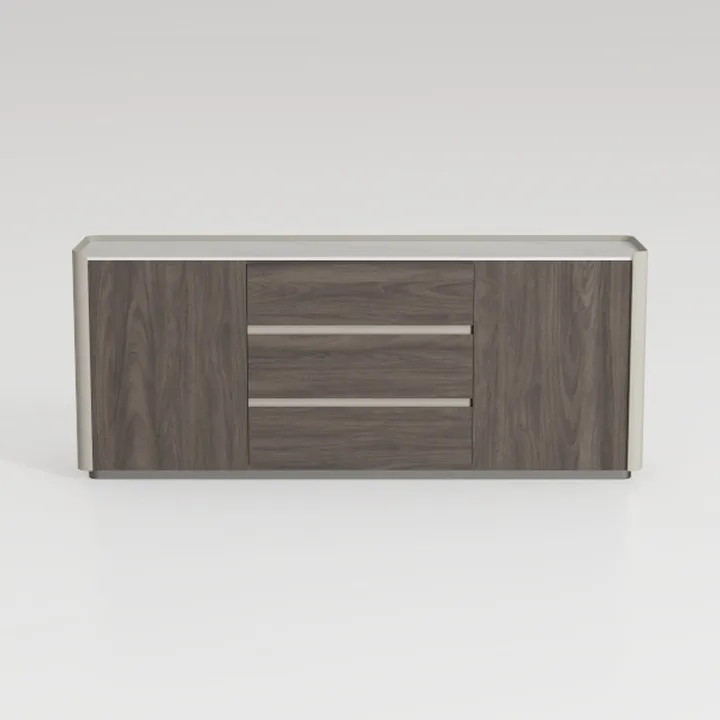 Modern Solid Wood Marble Top Sideboard Cabinet 3D Model