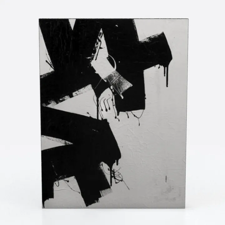 Modern Abstract Black White Wall Art Decor 3D Model