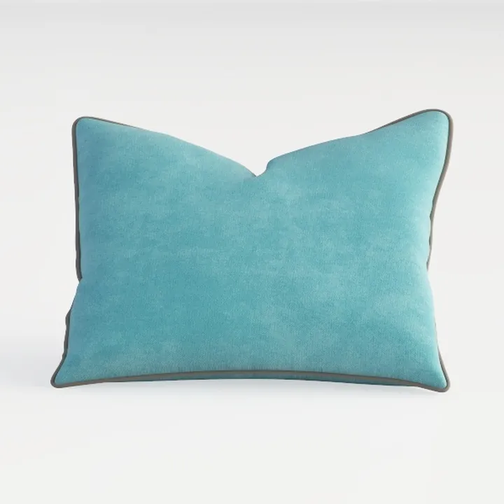 Minimalist Teal Fabric Decorative Throw Pillow 3D Model