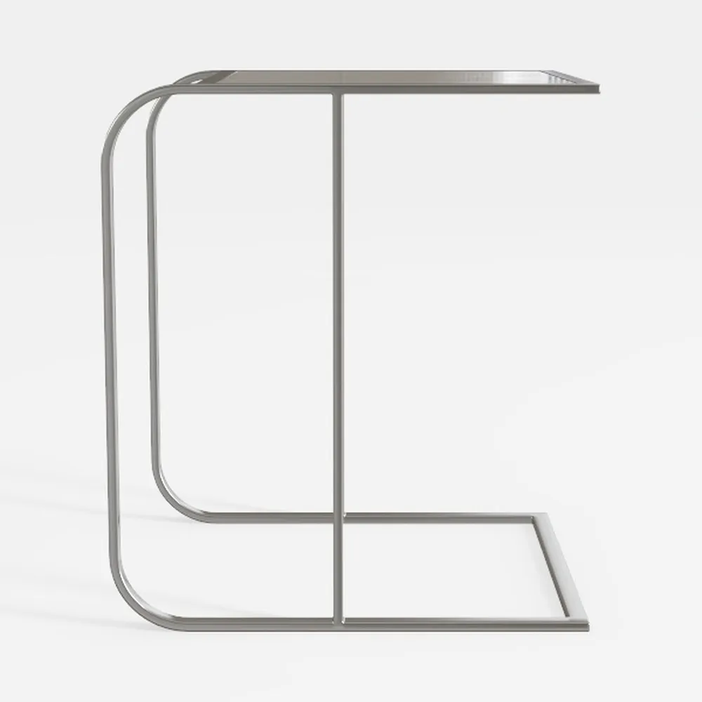 ONELUX Mobile C Shaped End Table,Acrylic Sofa Side