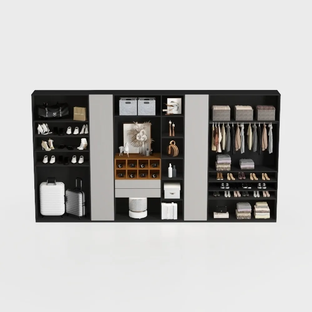 Black Bookshelf, Wood Bookcase with 3 Tier Open