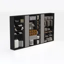 Black Bookshelf, Wood Bookcase with 3 Tier Open Right 45 Degree View