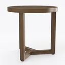 Minimalist Solid Oak Round Side Table 3D Model Right 45 Degree View