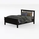 Max & Lily Full Size Bed Frame with Slatted Headbo Left 45 Degree View