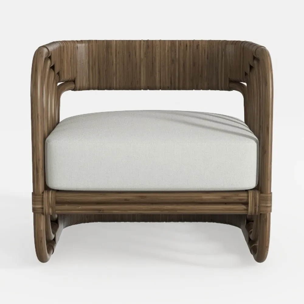 bali & pari Helina Woven Seagrass Arm Chair, Bleac