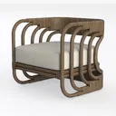 bali & pari Helina Woven Seagrass Arm Chair, Bleac Left 45 Degree View