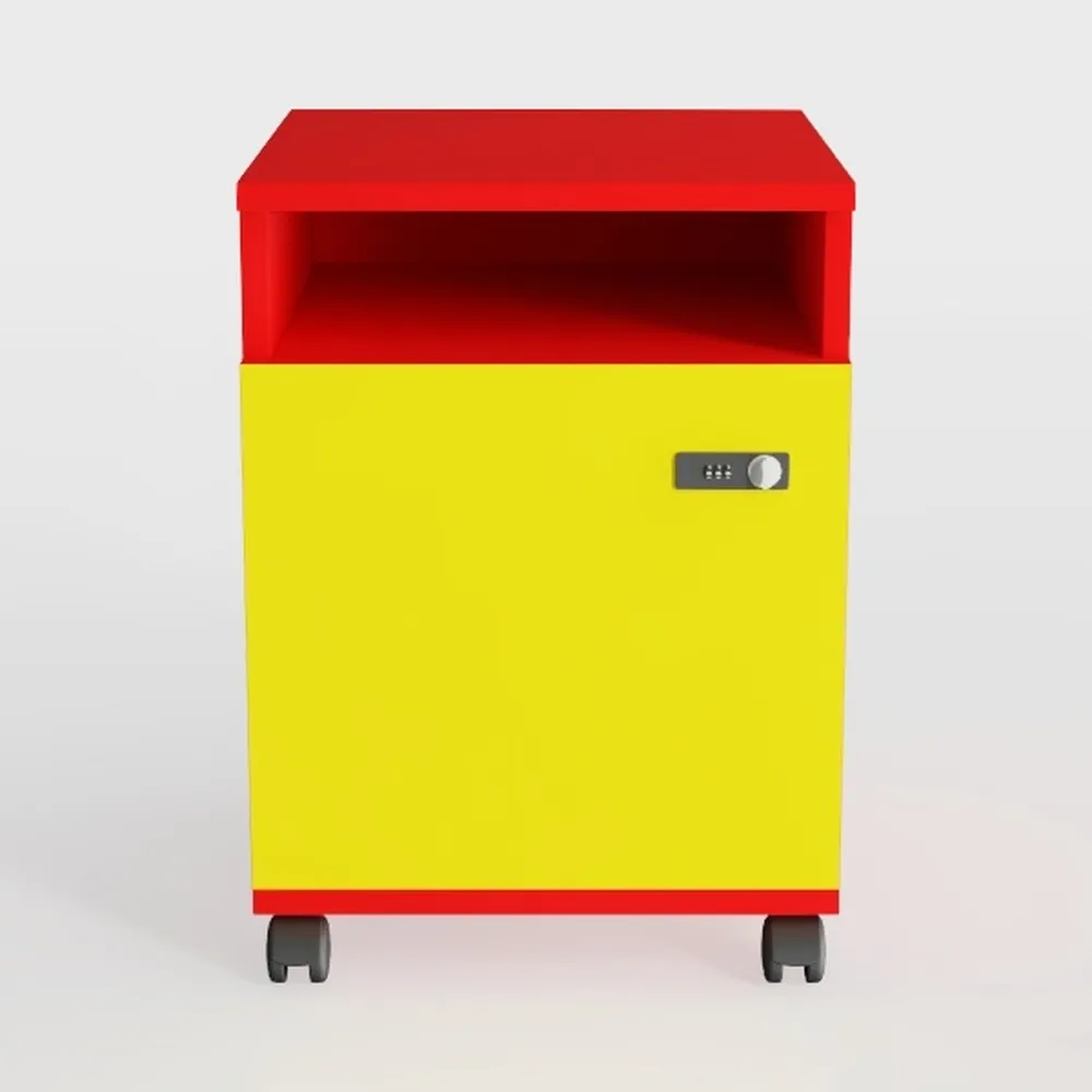 Red Metal Folding Storage Cabinet, Morden Buffet