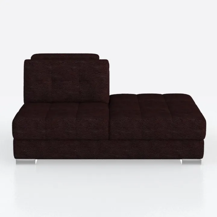 Modern Dark Brown Fabric Tufted Chaise Lounge 3D Model
