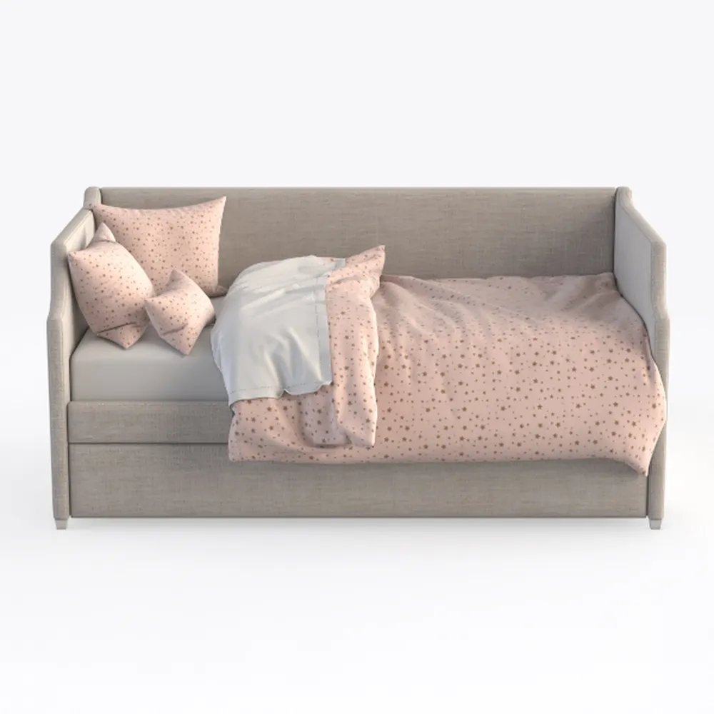 Merax Twin Upholstered Daybed with Light and Trund