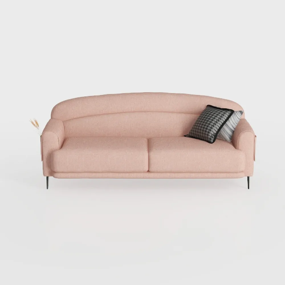 Velvet Futon Sofa Bed Couch, 74" Pink Convertible 