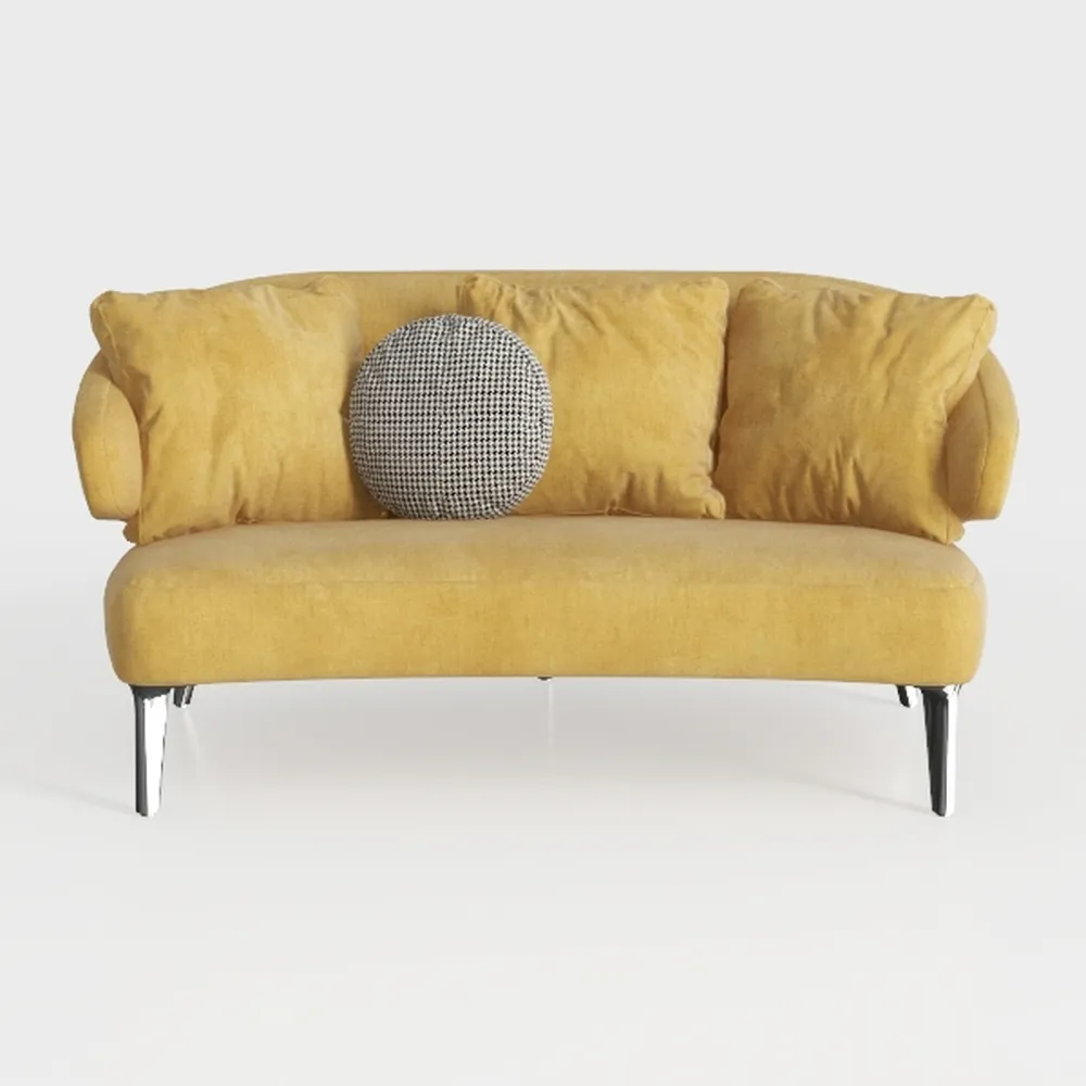 Ochangqi 64 Inch Curved Loveseat, Small Loveseat S