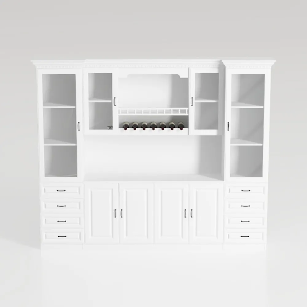 VOWNER Bookcase with Glass Door, 5-Tier Modern