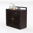 FLOWBACK Night Stand Set 2, Fluted Nightstand with Left 45 Degree View