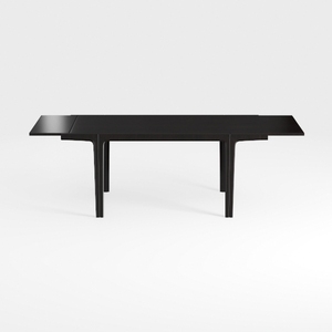 Minimalist Black Solid Wood Extendable Dining Table 3D Model