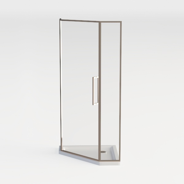 Bathroom Corner Shower Enclosure, 34 in. L x