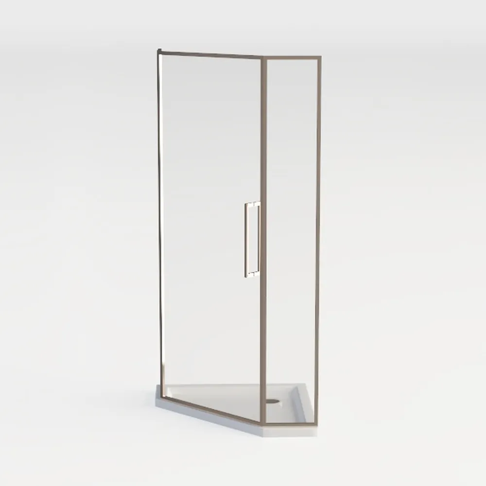 Bathroom Corner Shower Enclosure, 34 in. L x