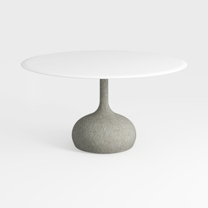Minimalist Concrete White Top Round Dining Table 3D Model
