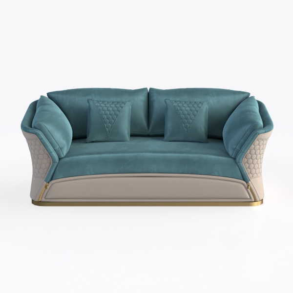 87.4 ’’ Modern Sectional Sofa, Plush Teddy Upholst