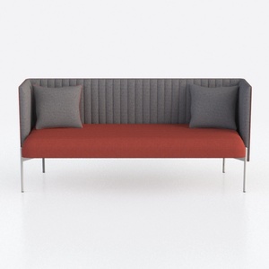Modern Two Tone Fabric Upholstered Channel Tufted Sofa 3D Model