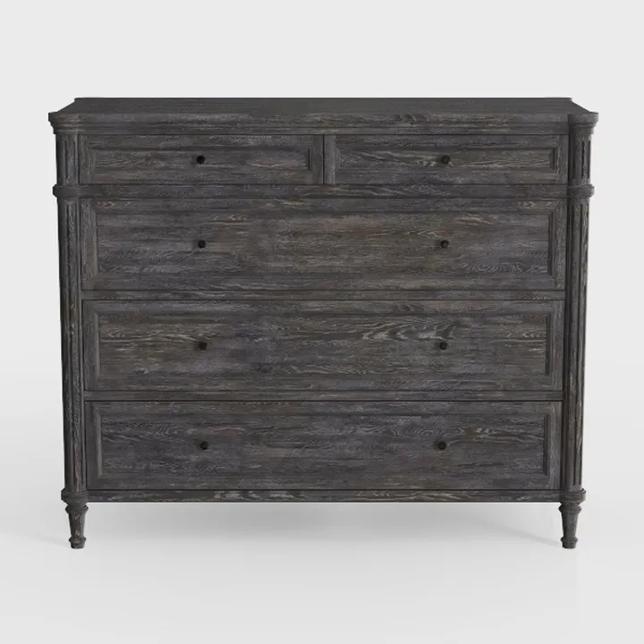 Vintage Distressed Solid Wood Dresser 3D Model
