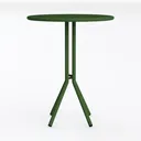 Minimalist Dark Green Metal Round Side Table 3D Model Left 45 Degree View