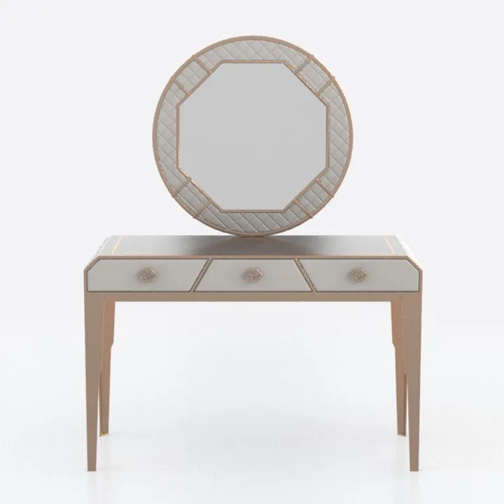 Generico Elegante Tavolo da Trucco con Specchio Regolabile a LED e cassetti - Scrivania da Trucco salvaspazio Grigia per la casa, 70x40 cm (27,5x15,7 Pollici) - Perfetto per Gli Amanti della Bellezza