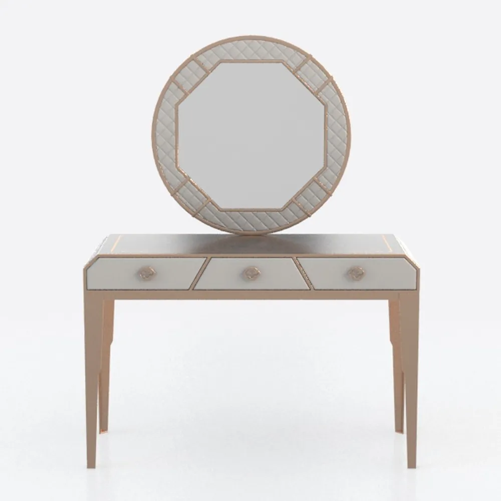 Generico Elegante Tavolo da Trucco con Specchio Regolabile a LED e cassetti - Scrivania da Trucco salvaspazio Grigia per la casa, 70x40 cm (27,5x15,7 Pollici) - Perfetto per Gli Amanti della Bellezza