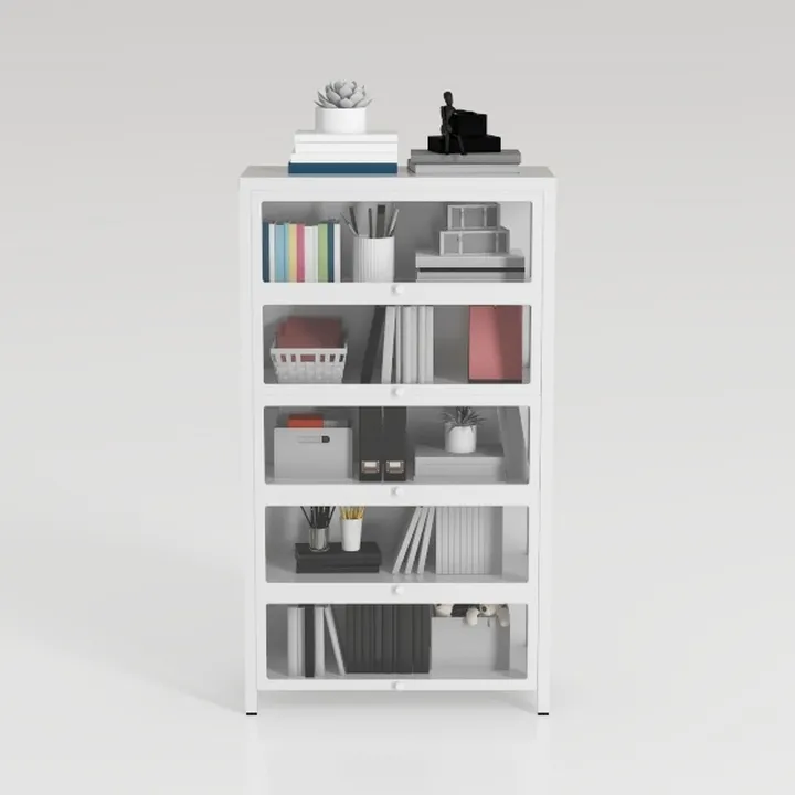 Metal Bookshelf, 5-Tier Bookcase with Adjustable
