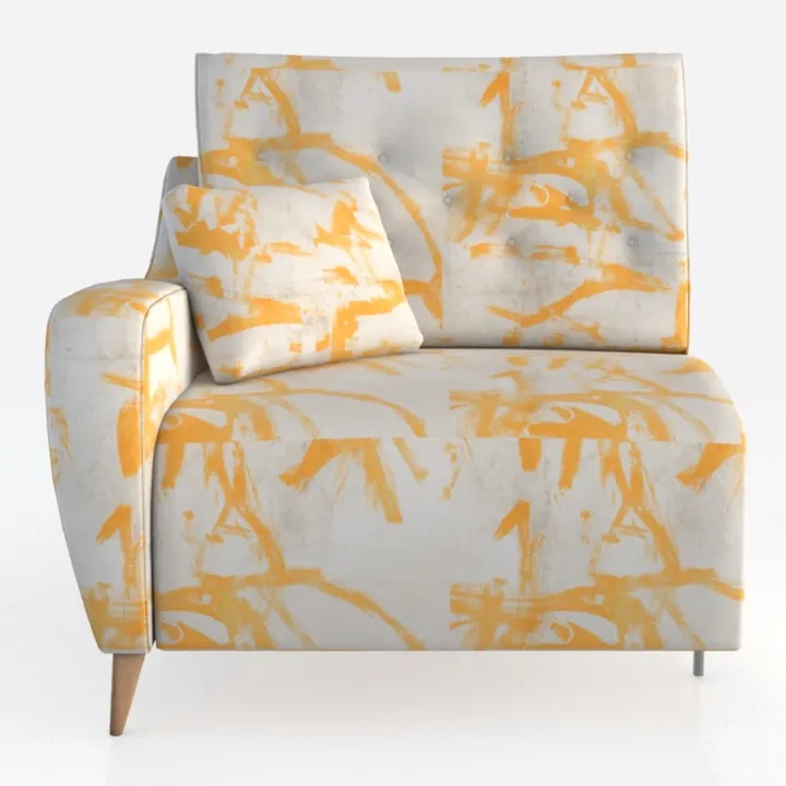 Divano reclinabile e Regolabile con braccioli - Comoda Chaise Longue e Poltrona reclinabile per Interni, per Giocare, Rilassarsi e soggiornare - 6 Posizioni (Arancione)