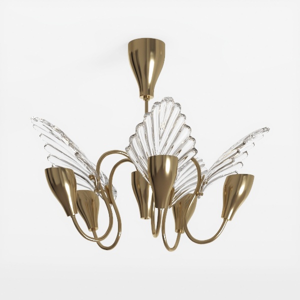 KCO Lighting Vintage Wrinkled Chandelier White