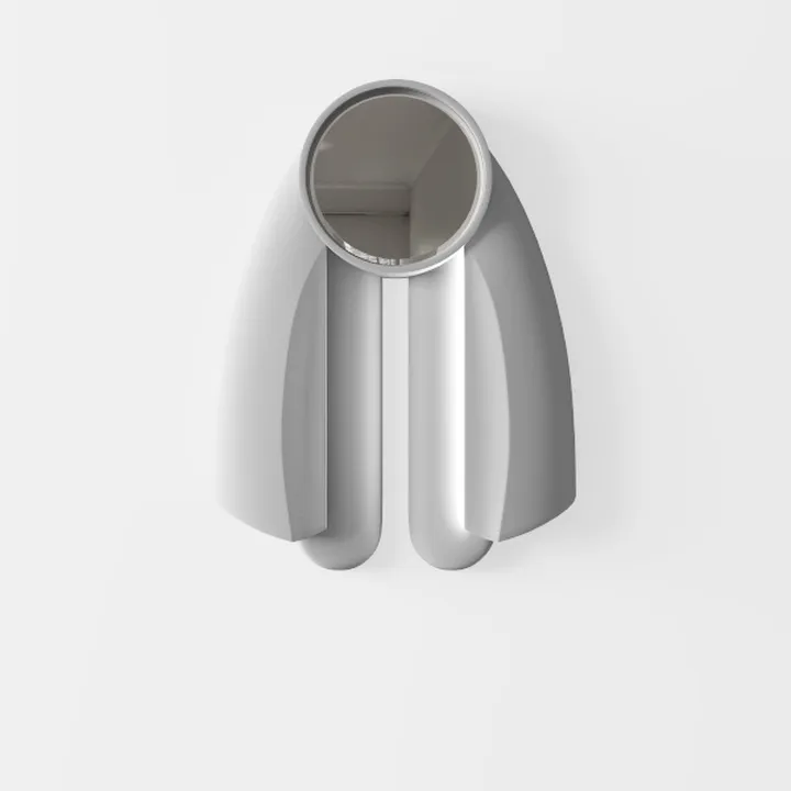 Minimalist Modern Round Wall Mirror With Sculptural Frame 3D Model