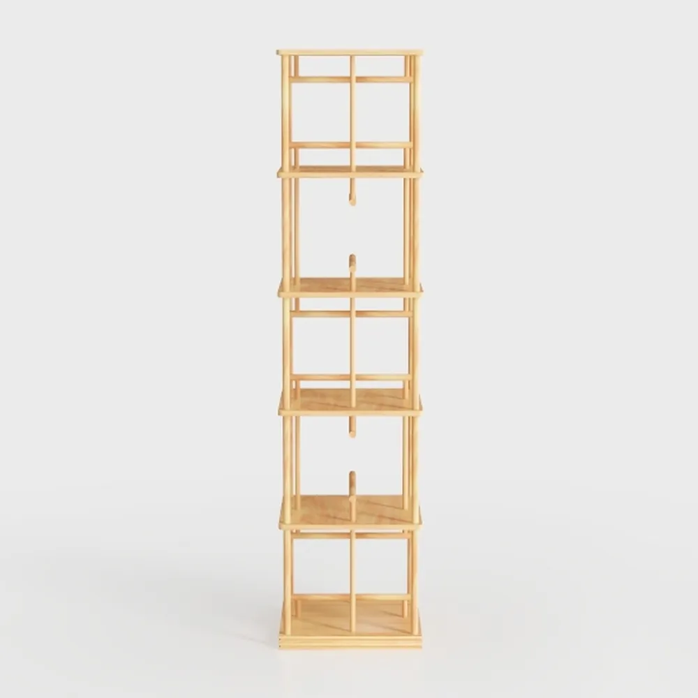 ZEW Handcrafted 5-Tier Bamboo Free Standing