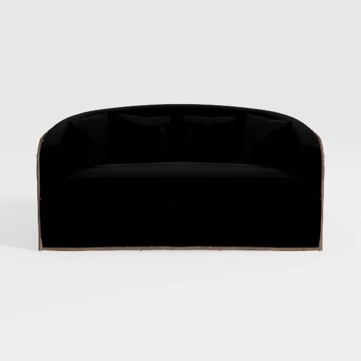 Modern 3-Piece Black Velvet Sofa Set for Living Ro