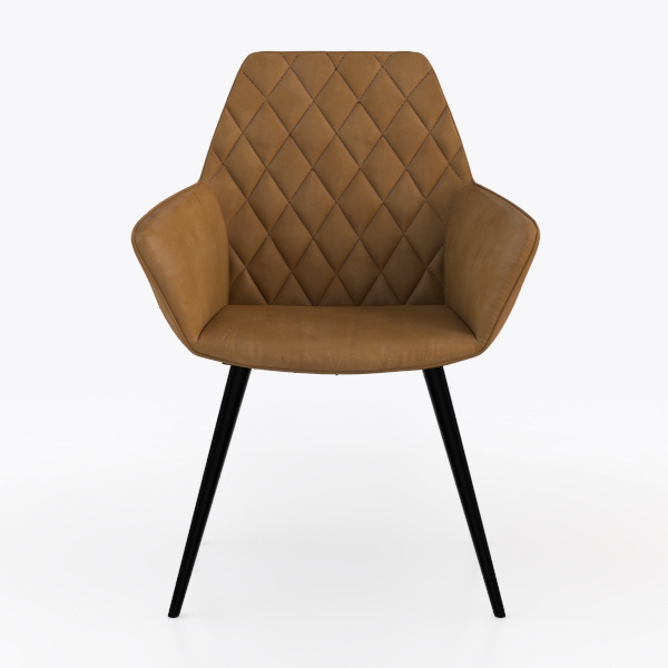 LeisureMod Milburn Tufted Denim Accent Chairs, Set