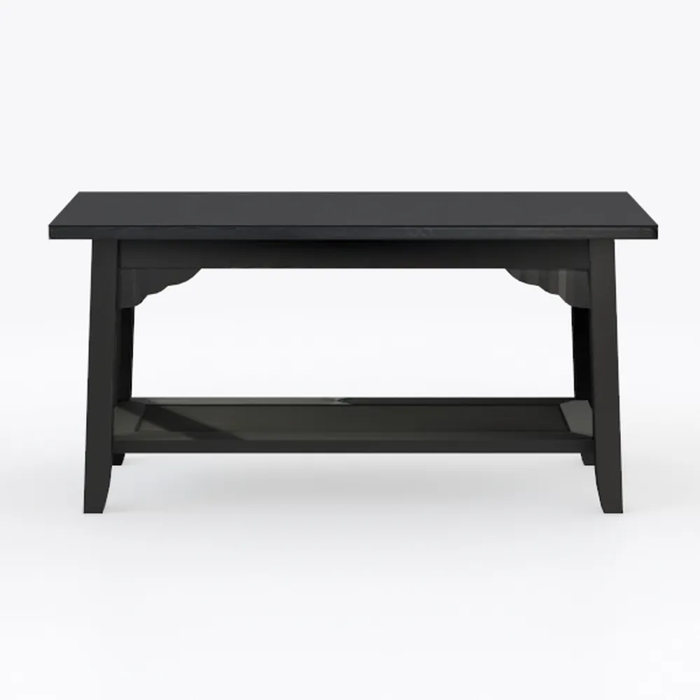 vidaXL Black Wooden Writing Desk 43.3"x17.7"x29.9"
