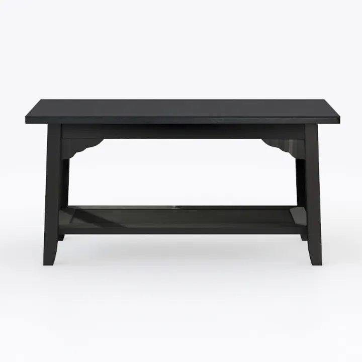 vidaXL Black Wooden Writing Desk 43.3"x17.7"x29.9"