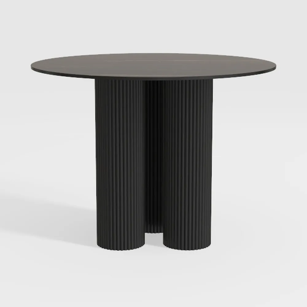 47 Inch Round Dining Table, Modern Wood Farmhouse