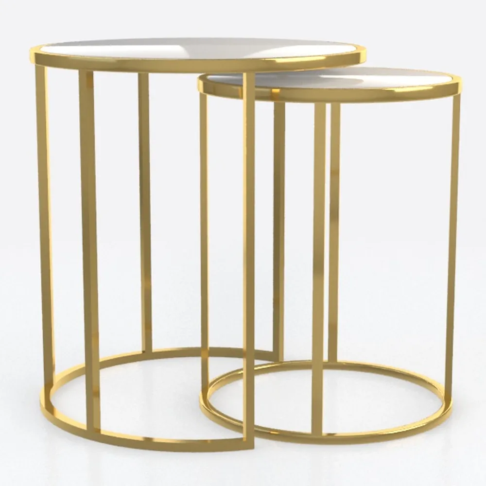 Yaheetech Round Nesting Side Table Stacking Coffee